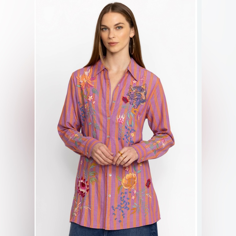New Johnny Was Indalo Button Down Tunic